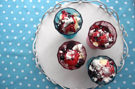 Blackcurrant ice cream Eton mess